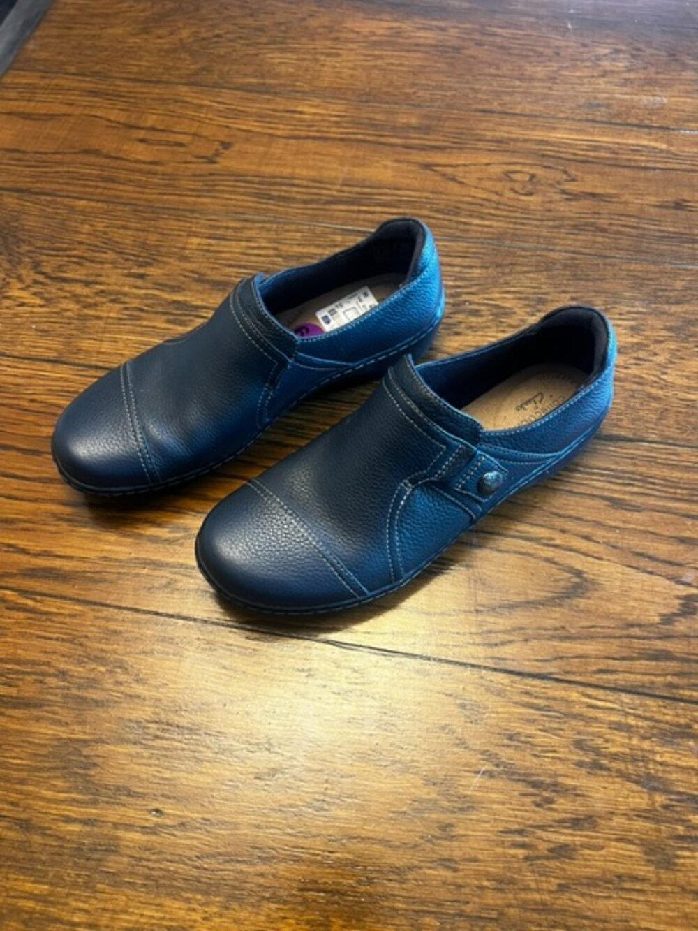 New Women's Clarks Collections Loafer Shoe, Size 6.5, Navy Blue, So Cute!!!